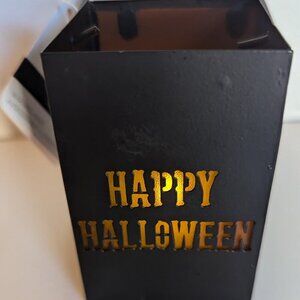 NWT Mini 'Happy Halloween' Metal LED Luminaria Black Lantern Ashland Decoration
